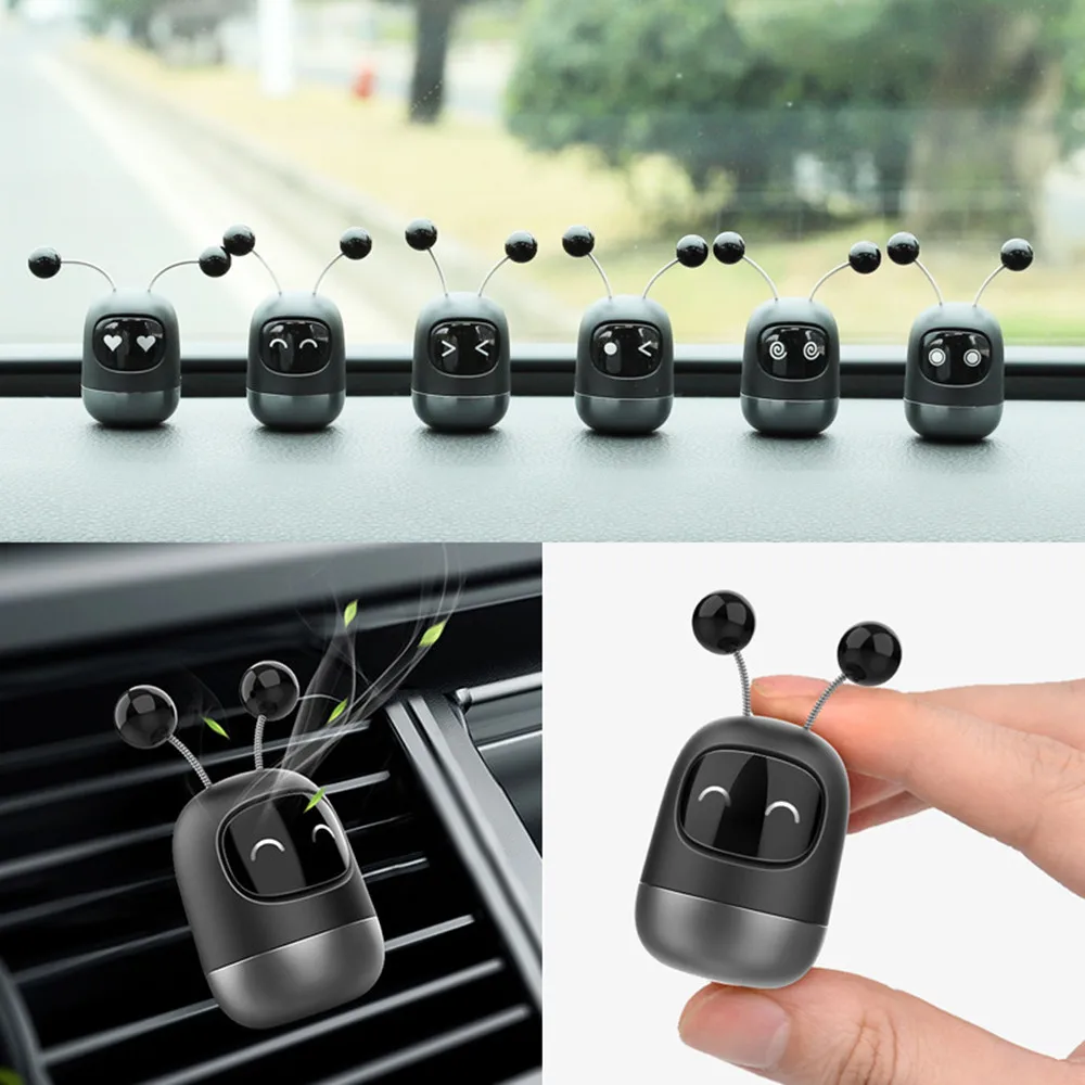 Cute Car Air Vent Aromatherapy Clip Car Air Freshener Mini Robot Center Console Air Conditioner Perfume Car Interior Ornaments