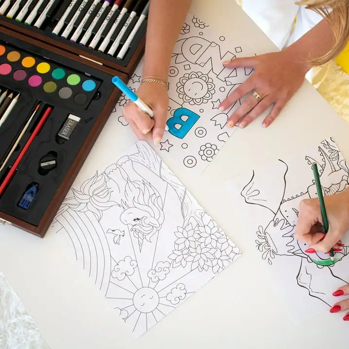 

Art 101 Budding Artist 96 Piece Kids Creativity Wood Case Art Set