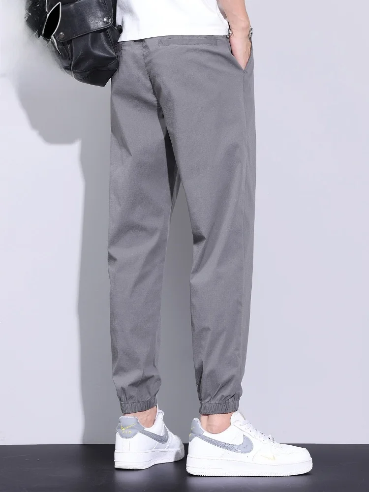 

Мужские повседневные спортивные брюки укороченные (до щиколотки), свободного кроя, однотонные, модные, летние, молодежные, для активного отдыха, немнущиеся, тонкая модель