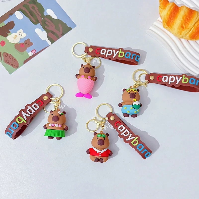 Capybara Rodent Capybara Pvc Pendant PVC Simulation Capybara Capybara Pvc Keychain Cute Capibara Anime Keyring