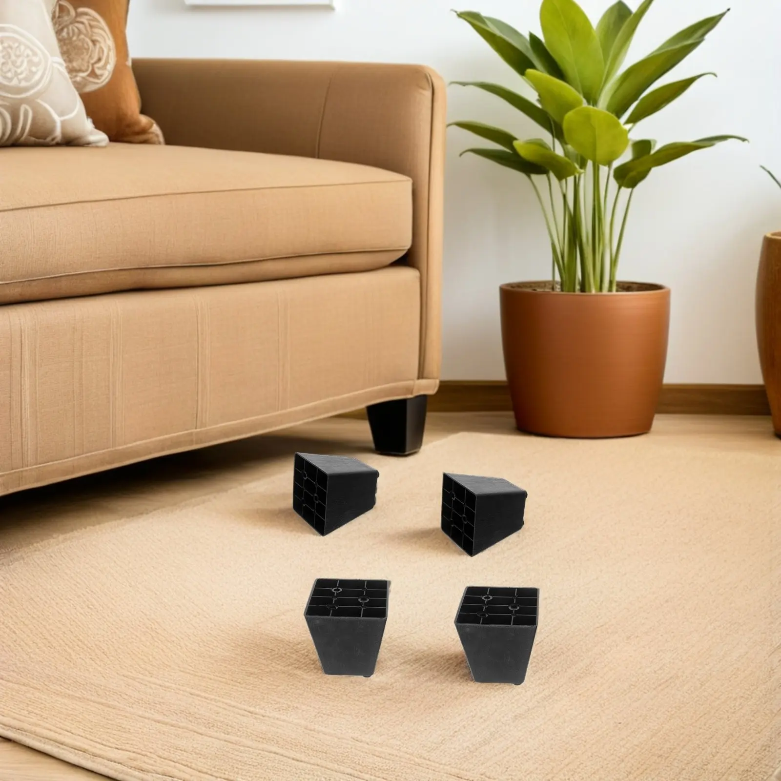 

4pcs Plastic Sofa Legs Tall Replacement Furniture Feet for Couch Chairs Bed Cabinet Heavy Duty & Nonskid Risers for Home Office
