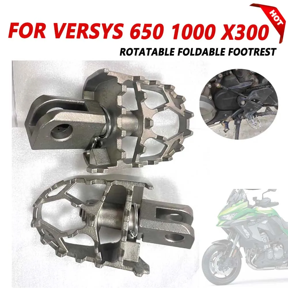 

For Kawasaki Versys 650 1000 KLE KLE650 KLZ1000 Versys X300 Accessories Rotatable Foldable FootRest Footpegs Foot Pegs Pedal