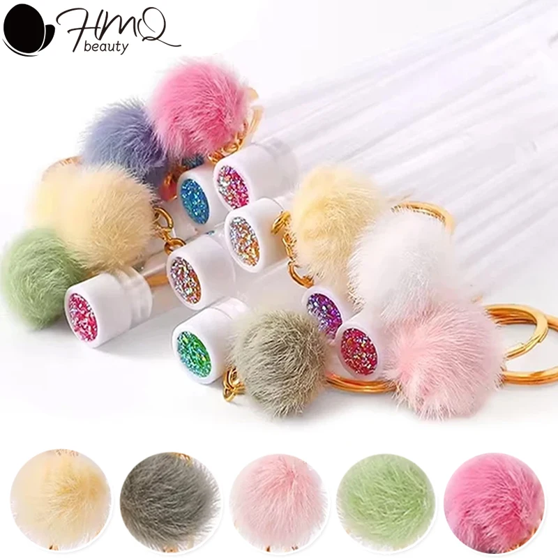 50/10 قطعة أنابيب فرشاة الرموش مع سلسلة المفاتيح الذهبية أفخم الكرة قابلة لإعادة الاستخدام لاش Spoolie فرشاة حجر الراين عصي الماسكارا أدوات ماكياج #1