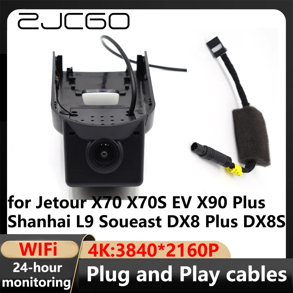 Zjcgo 4k wifi 3840*2160 dvr dash cam kamera video recorder für jetour x70 x70s ev x90 plus shanhai l9 soueast dx8 plus dx8s