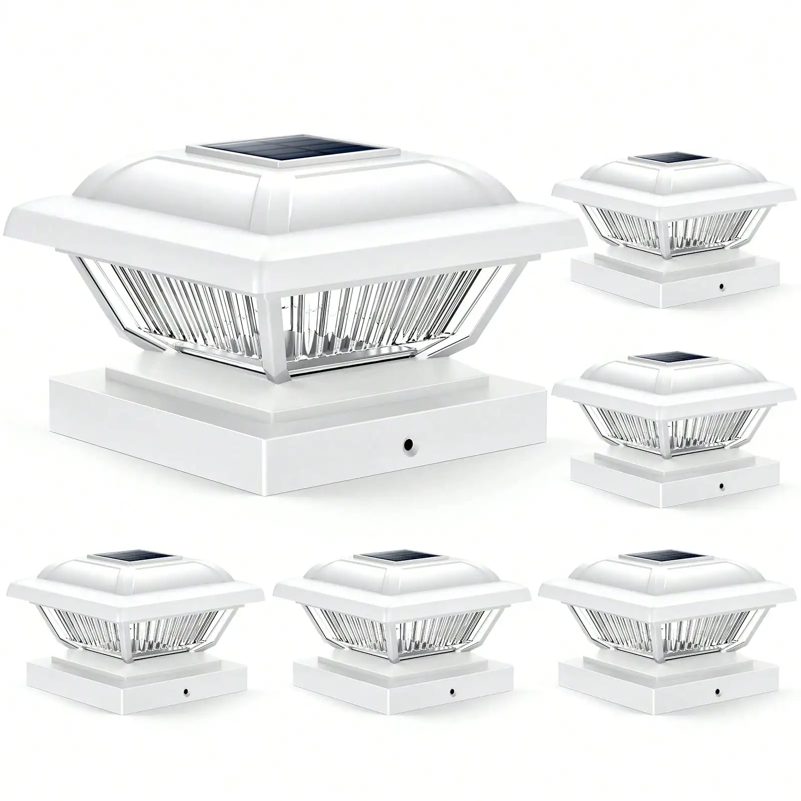 

6 Pack Solar Powered Fence Post Cap Lights, High Brightness Solar Outdoor Post Lights Waterproof For 4x4, 4.5x4.5, 5x5 Posts Fence Deck Patio Garden Decoration