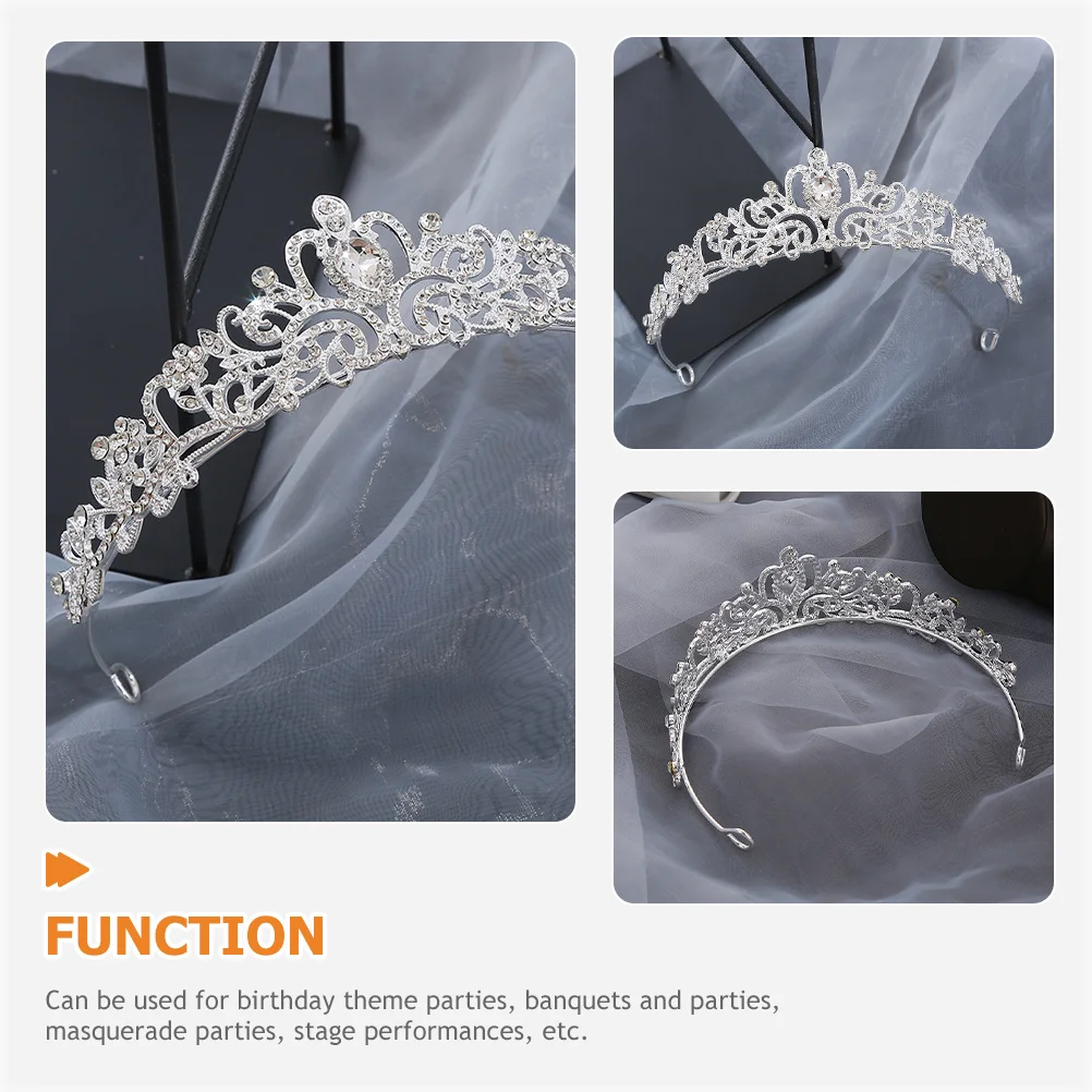 

Sparkly Rhinestone Headband for Chic Flower Headpiece Wedding Birthday Party Headdress Elegant Diamond Crown Hair