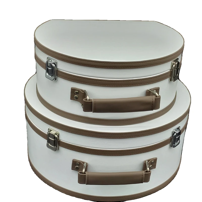 

model room cloakroom storage box wardrobe exhibition hall decoration suitcase decoration leather semicircular storage box