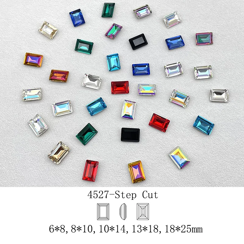 

4527 Step Cut k9 Crystal Rhinestone for Clothing Rectangle Crystals Stone for Arts and Crafts Jewelry Accessories Supplies