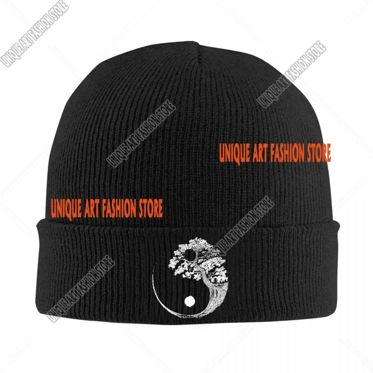 Yin Yang Bonsai Tree Japanese Buddhist Zen Knitted Hat Women's Men's Skullies Beanies Autumn Winter Hat Yoga Fitness Warm Caps