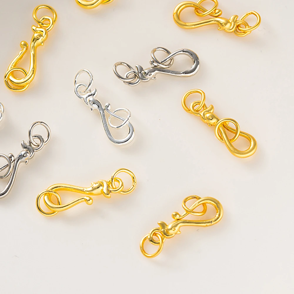 5 pz 18 K Placcato Oro Collana Catenacci Connettori Gancio con Anelli di Salto Per Il Braccialetto FAI DA TE Creazione di Gioielli Forniture Accessori Artigianato