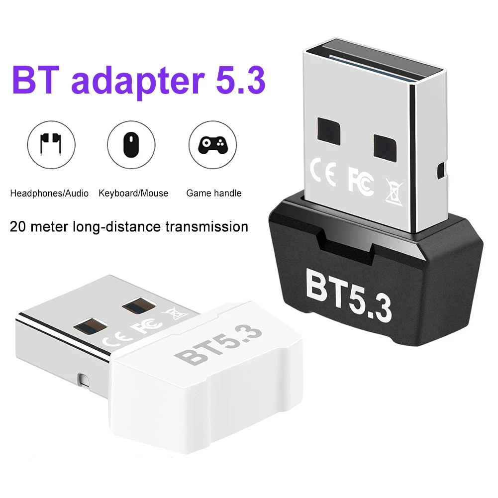 USB Bluetooth 5.3 5.1 Dongle Adapter for PC Speaker Wireless Mouse Keyboard Music Audio Receiver Transmitter Bluetooth Dongle