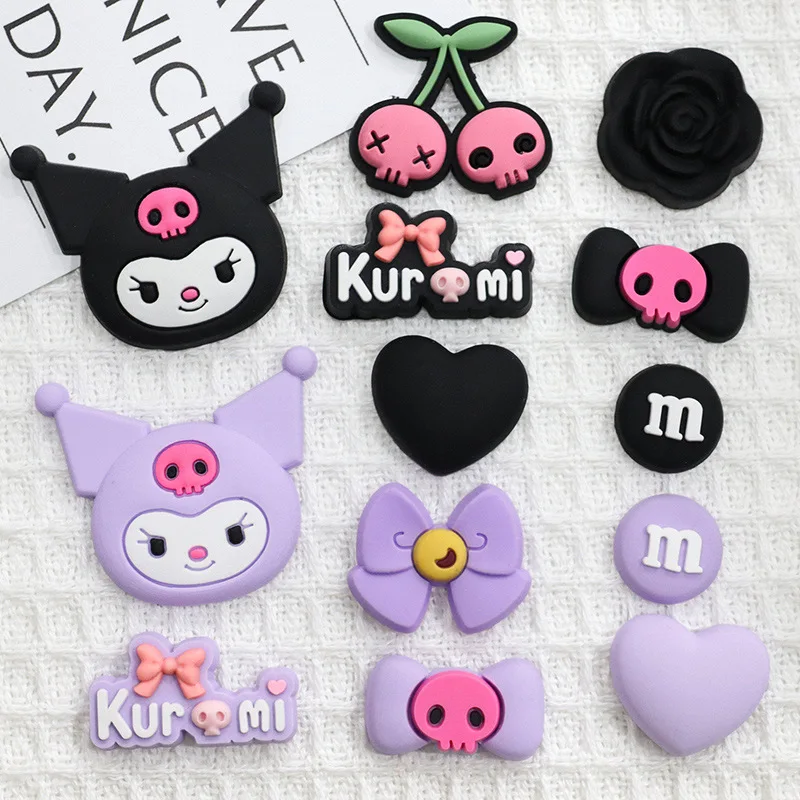 10/14Pcs/set Cartoon Shoes Accessories Kawaii Cute Anime Hole Shoes Bubble Slides Sandals Diy Decoration Removable Girl Gifts