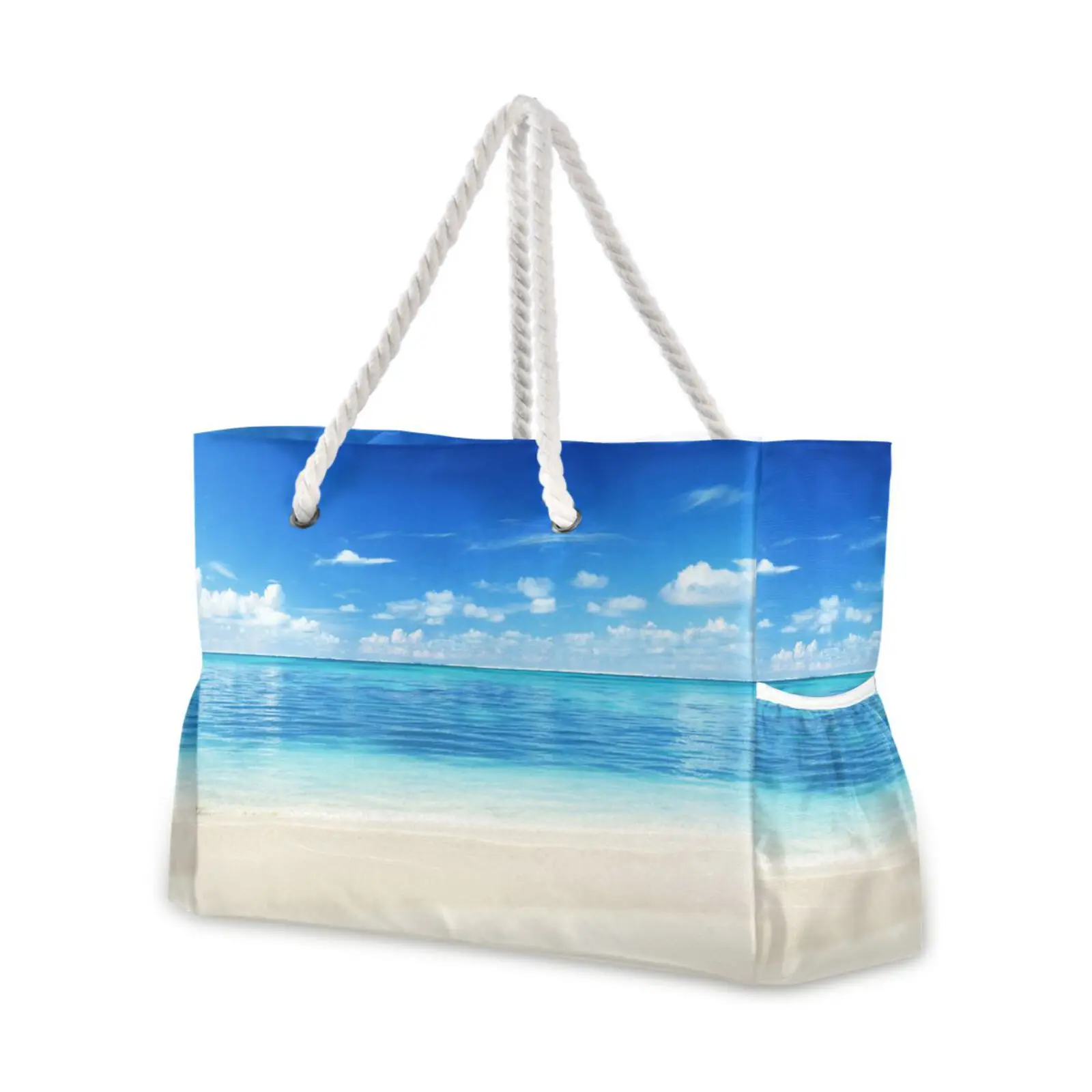 Women's Nylon Tote Bag 2022 New Summer Beach Blue Sky Designer Large-Capacity Shoulder Handbags Versatile Ladies Shopping Bags