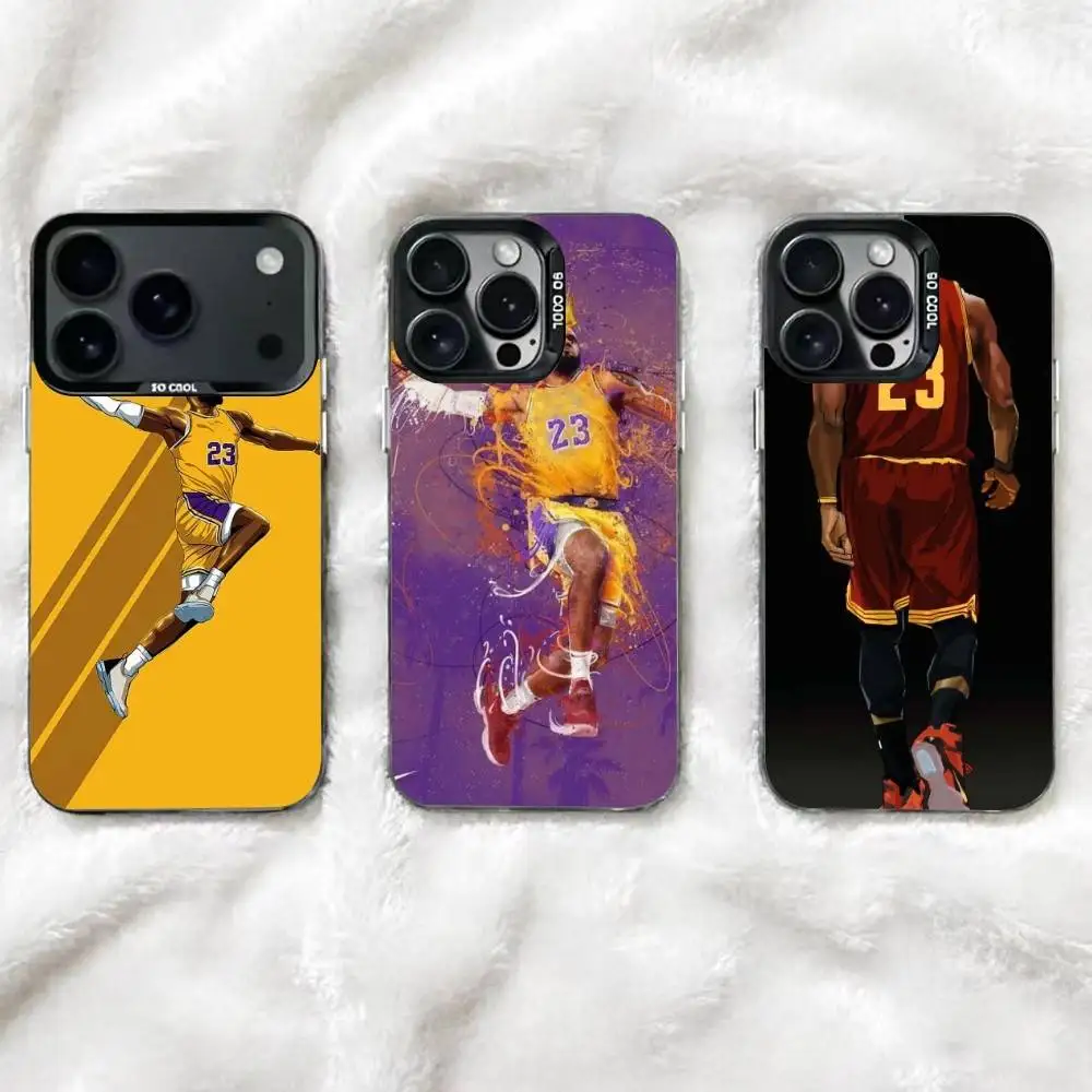 L-Lebron J-James 23 Phone Case For iPhone 17,16,15,14,13,12,11 Plus,Pro Max,XS,Colorful Silver Phone case Funda Cover