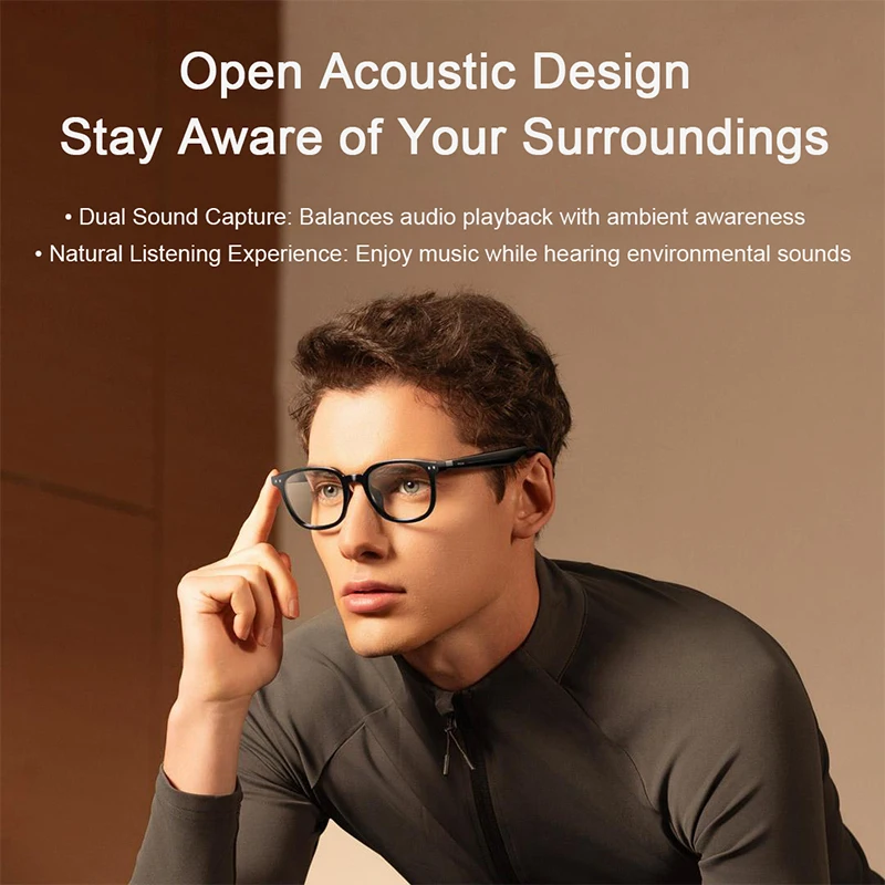 XIAOMI MIJIA Occhiali audio intelligenti Joyful Edition, auricolare Bluetooth 5.2, staccabile, standby lungo, ricarica flash 2 ore, suono anti-perdite