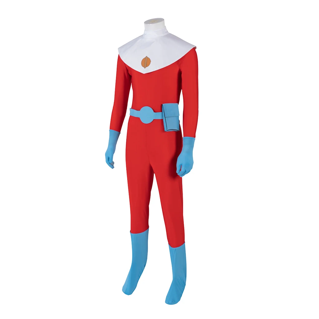 Fantasia de cosplay anime do espaço final masculino, bodysuit com luvas e cinto, macacões masculinos, roupas de festa de Halloween, roupa de Gary Goodspeed