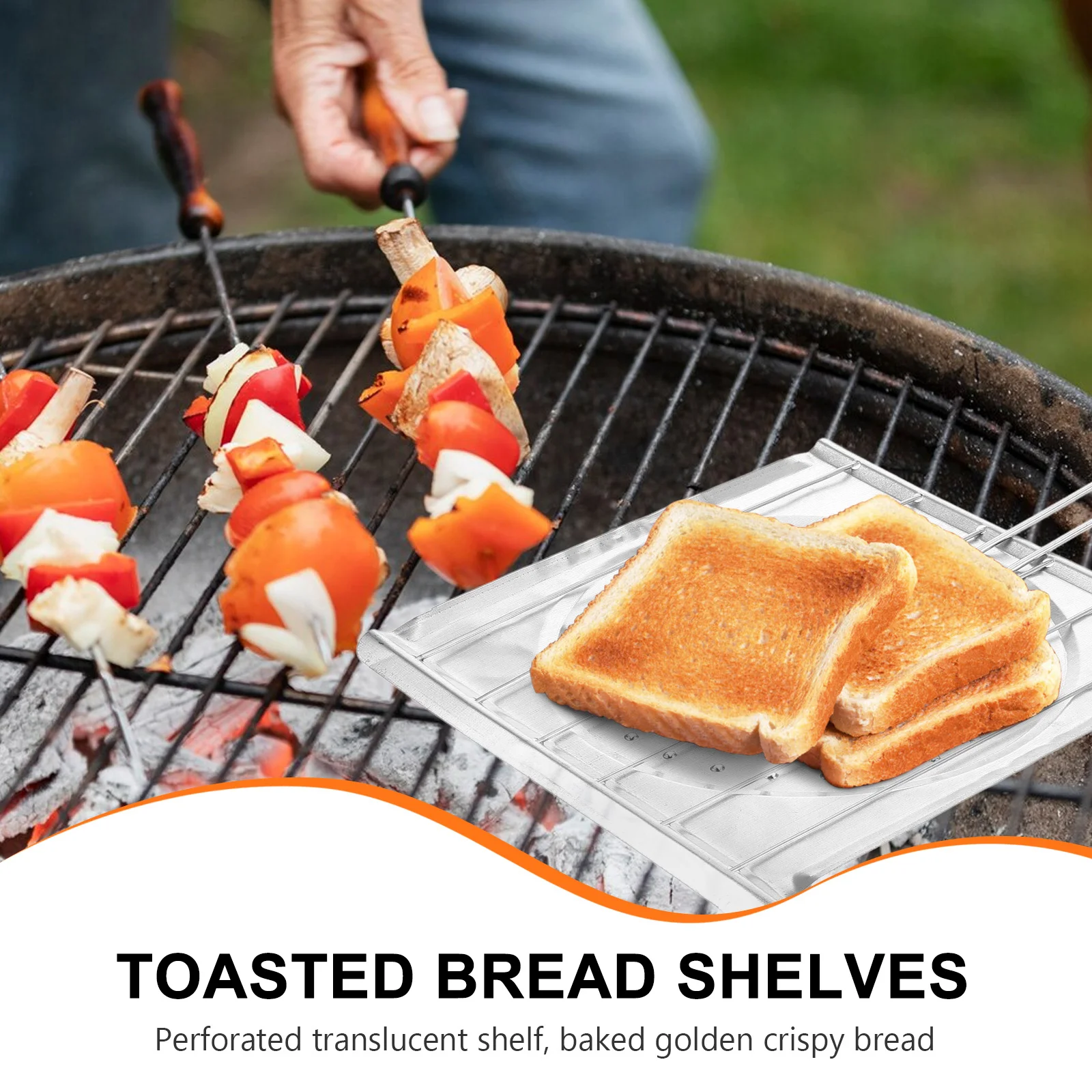 

1pc Camping Toaster Rack Stainless Steel Foldable Bread Grill Holder For Gas Flame Toasting Tortillas Sausage Outdoor Bbq Tool