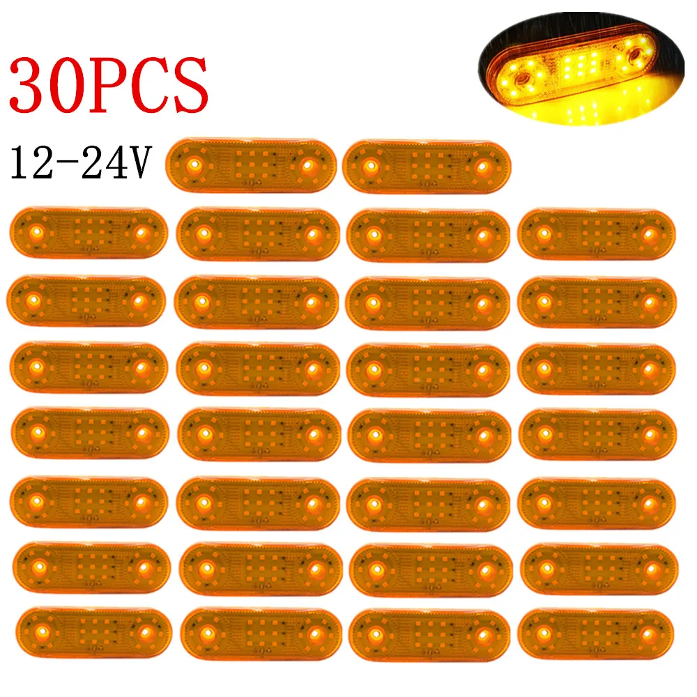 

30PCS 21LED Truck Trailer Lights Car Lights Front Rear Side Marker Indicator Led Lights 12V-24V Car Signal Warning Lamp