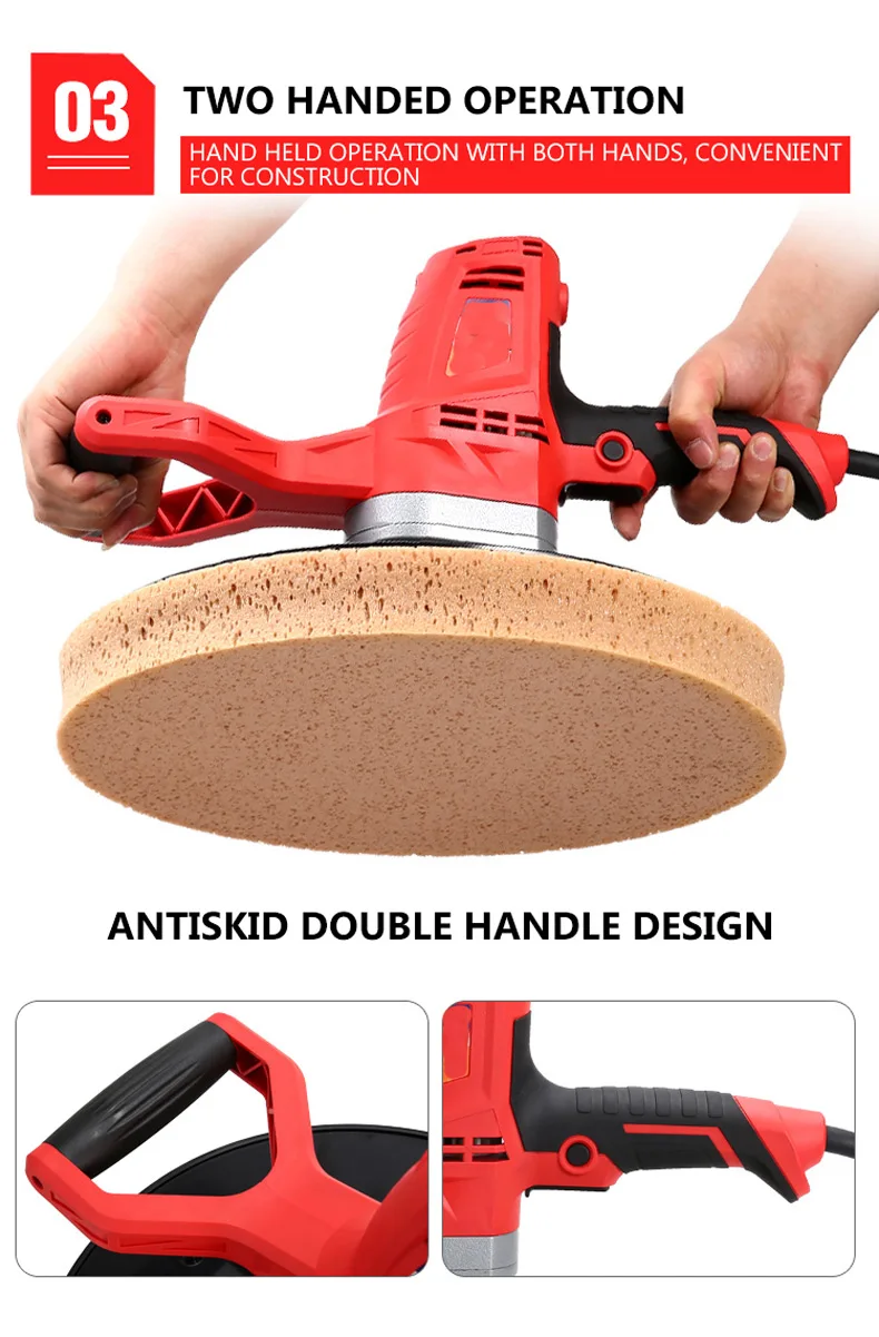 Hand-held Elétrica Betão Epóxi Cimento Argamassa Parede Alisamento Polimento Máquina Putty Alisamento Ferramenta 390 mm 220v