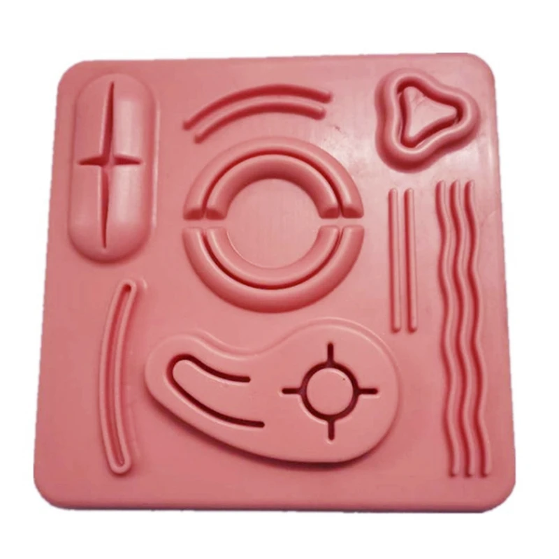 Simulateur laparoscopique modèle fuchsia, coussin de pratique de suture en silicone 3D, pratique pour infirmière et étudiant