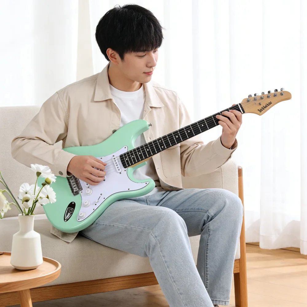 

Электрогитара ST Style для начинающих, 22 лада, музыкальный инструмент, электрогитара с аксессуарами, профессиональное исполнение