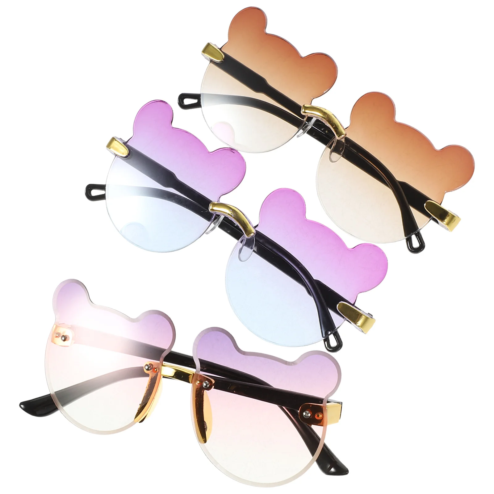 

3Pcs Cartoon Bear Sunglasses Cute Lightweight Party Glasses Novelty Festival Photo Prop Fun Sunglasses Bear Glasses