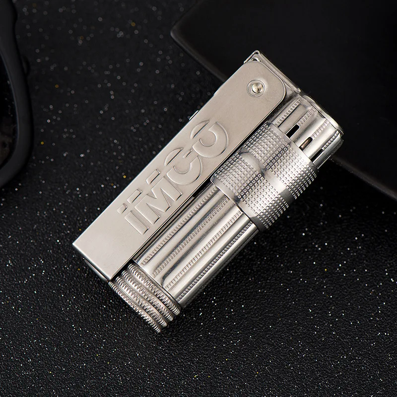 2023 Original IMCO 6700 Retro Stainless Steel Metal Kerosene Lighter Austria Gasoline Grinding Wheel Windproof Lighter Smoking T