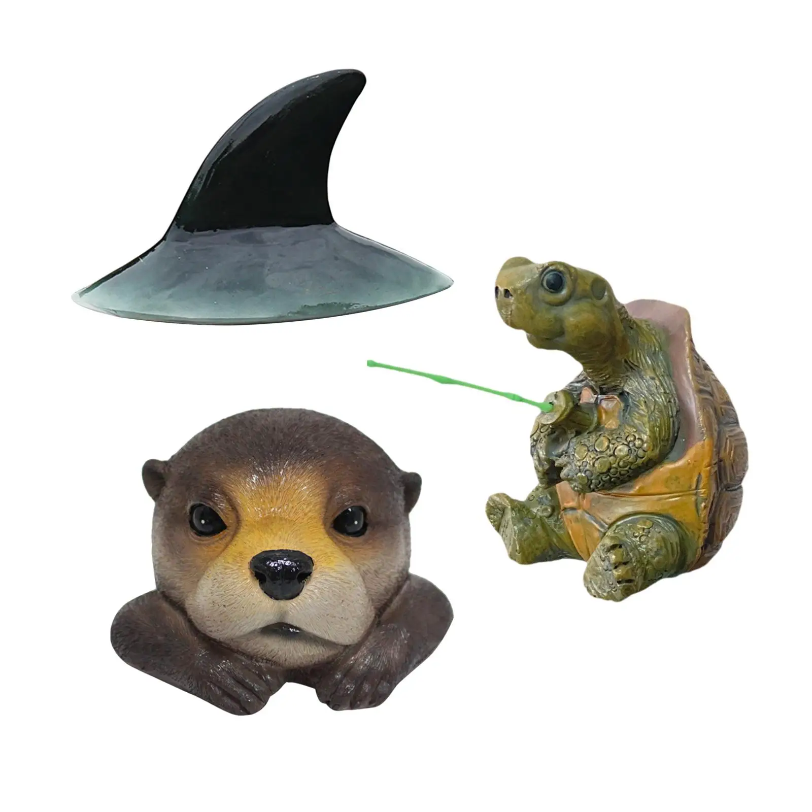 

Shark Back Floating Pool Pond Garden Sculpture Large Resin Statue Outdoor Decoration for Patio Yard