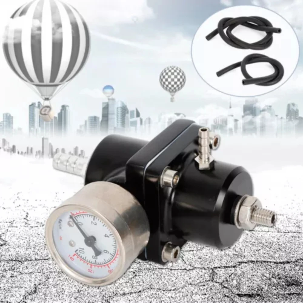 Regolatore di Pressione Carburante Universale 0-140 Psi Regolabile con Manometro e Tubo, per la Maggior Parte delle Auto