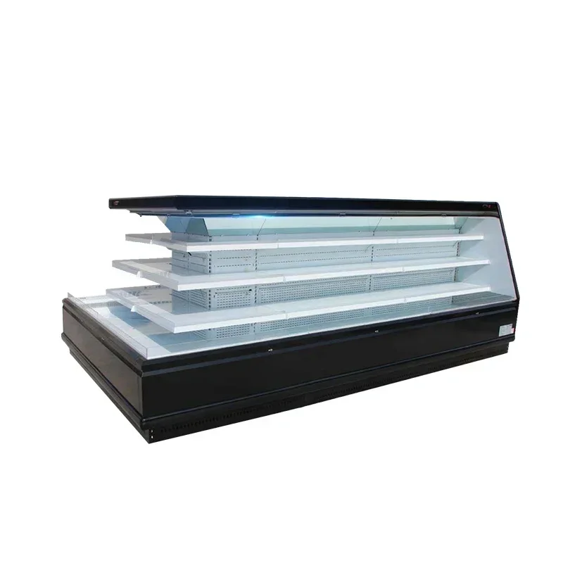 New Low Price Commercial Refrigeration Equipment Open Display Semi-vertical Beverage and Vegetable Display Cabinet