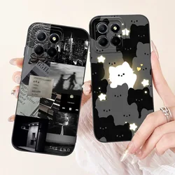 For Huawei Honor X8 4G 5G X8a X8b Phone Case Soft Liquid Silicone Bumper HonorX8 X 8 Anti-knock Cute Panda Astronaut Cover Capa