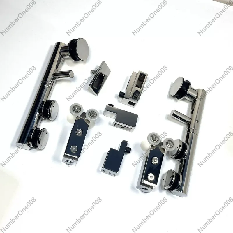 

New Shower Frameless Sliding Door System Corner Sliding System Folding Glass Door Bathroom Hardware Accessories