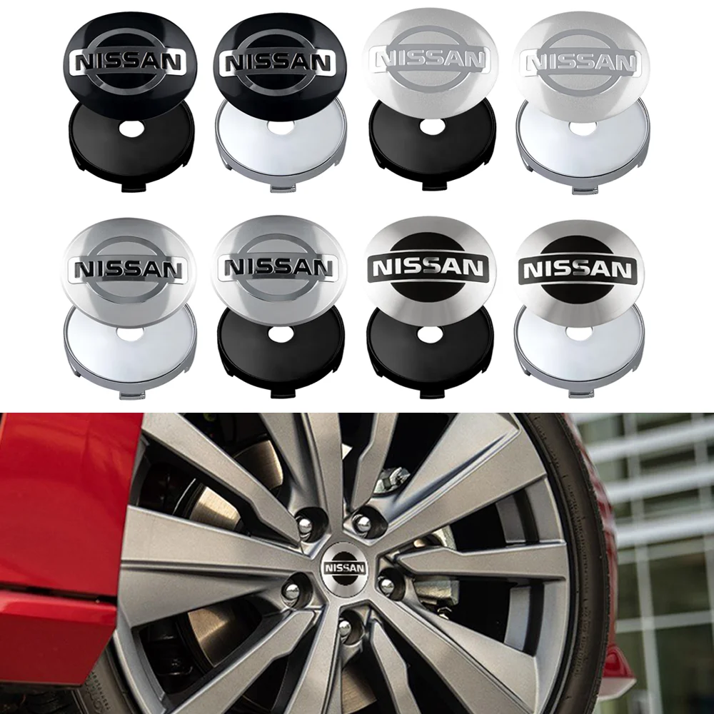 60MM Original Car Wheel Center Hub Caps Covers Badge Tire Rim Stickers For Nissan Nismo Qashqai J11 Juke Micra Leaf Sentra Tiida