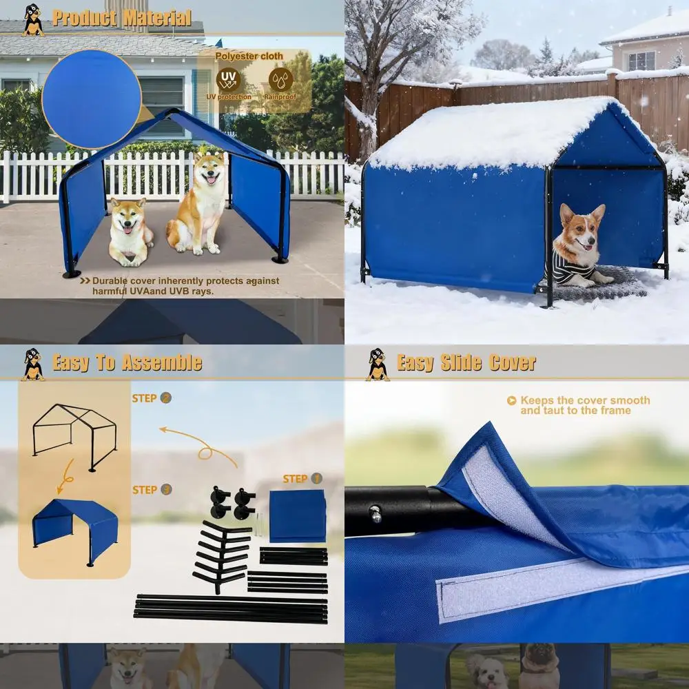 

Водонепроницаемый тент-укрытие 4x4x3 для домашних животных, синий навес для собак, кошек и мелких животных