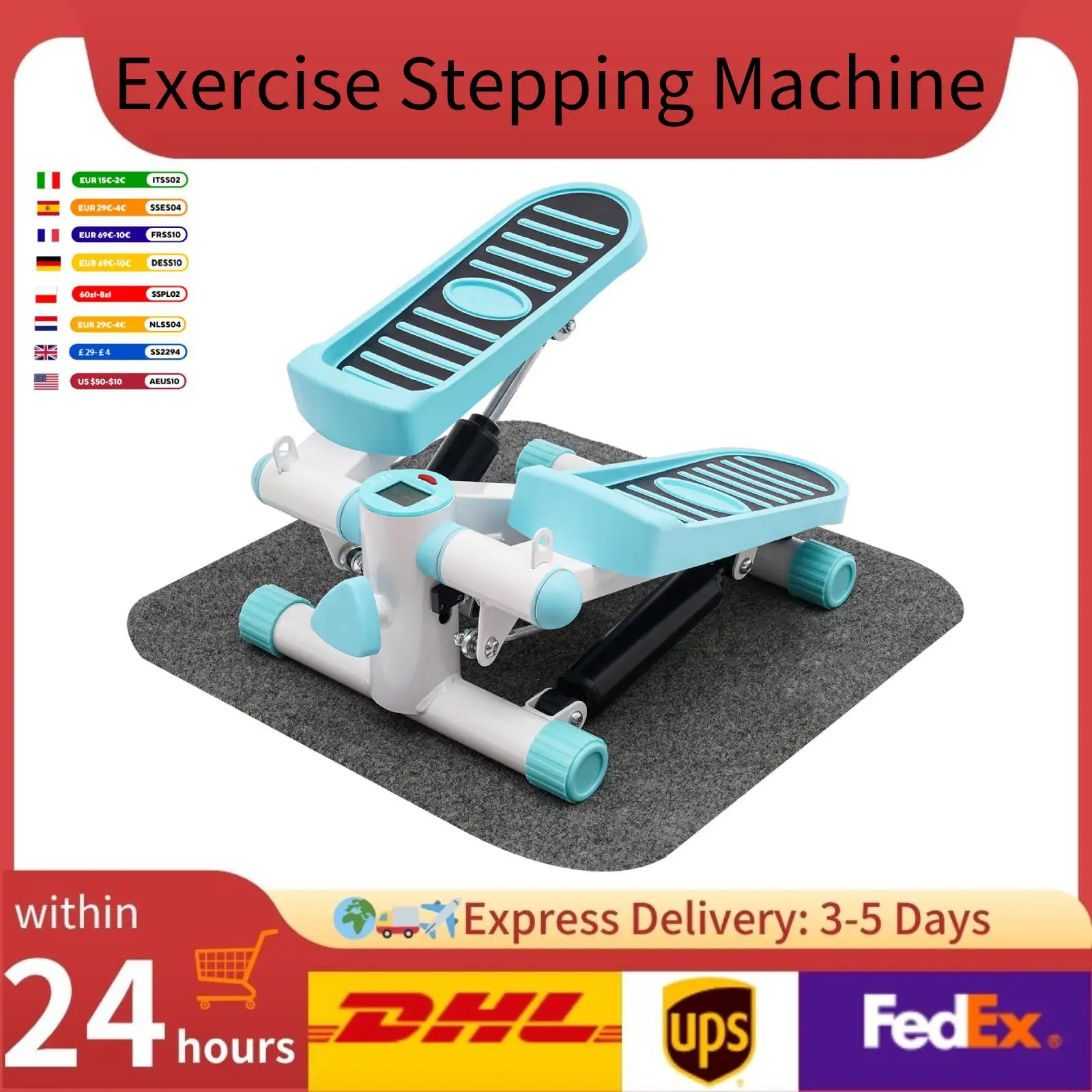 

Portable Exercise Stepping Machine Fitness Stepper Fitness Mini Stepper for Home Office Workout Gym