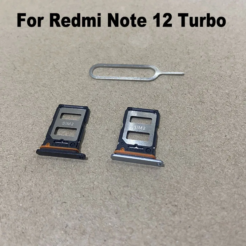 New Sim Card Tray For Xiaomi Redmi Note 12 Turbo Slot Holder Socket Adapter Connector Repair Parts Replacement