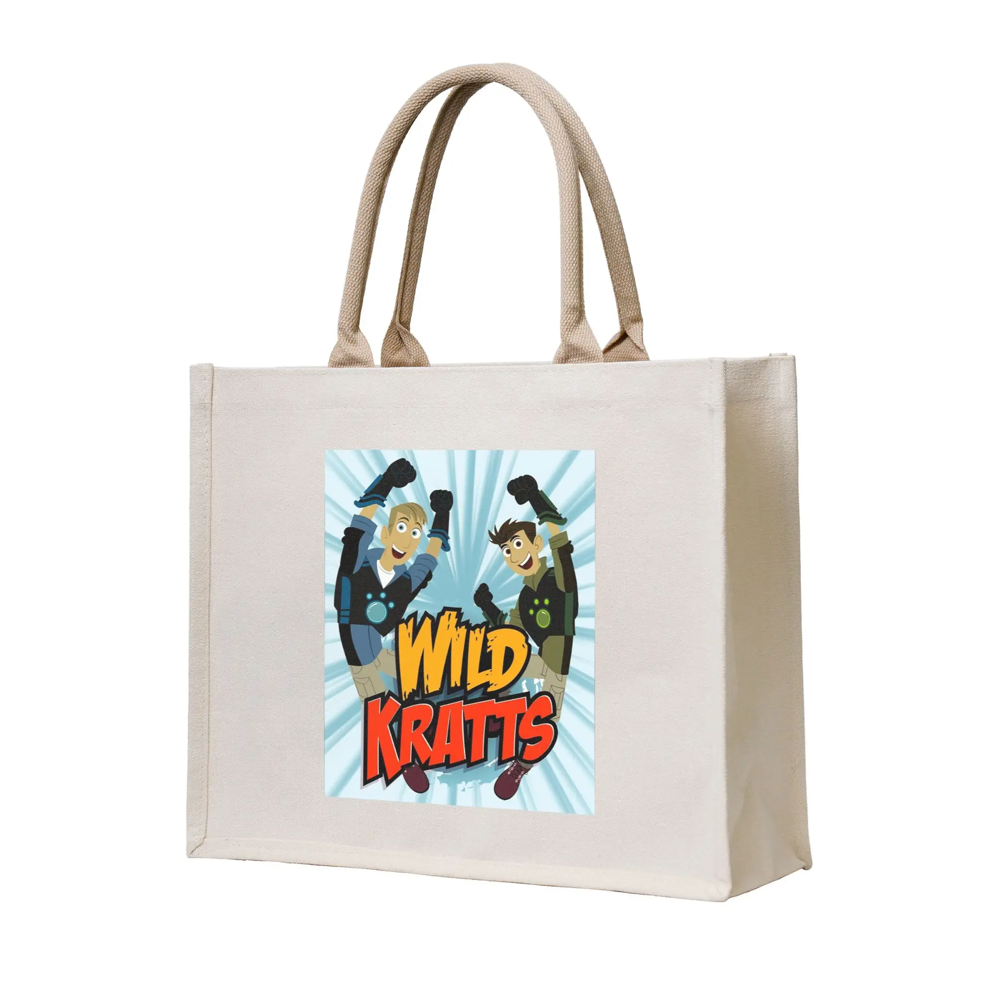 

Сумка-шоппер с логотипом Wild Kratts, холщовая складная сумка-тоут для женщин, дорожная сумка через плечо