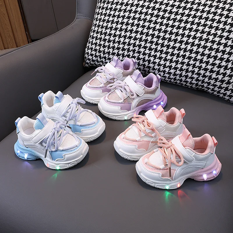 

Luminous children's sneakers for girls new spring non-slip fashion comfortable