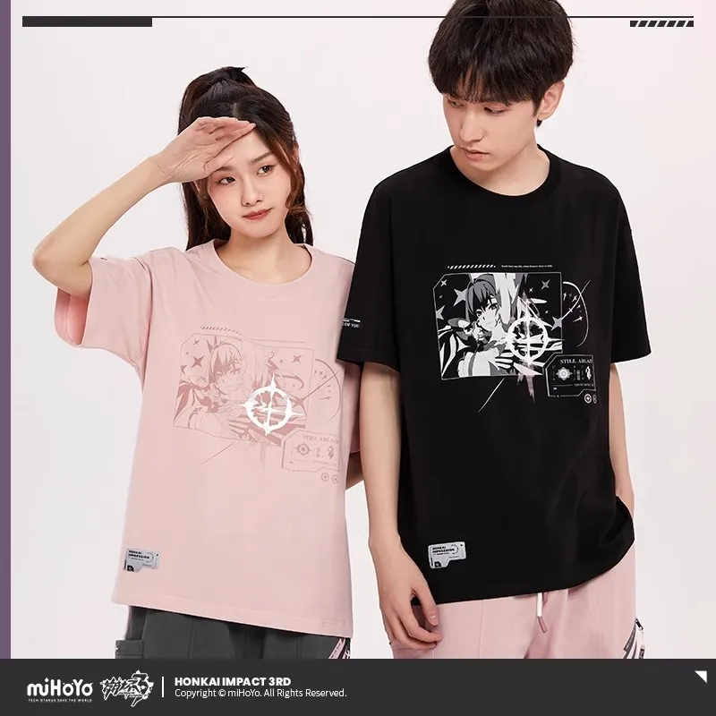 

[Genuine] miHoYo Elysia T-shirt Honkai Impact 3 Elysia Theme Series Unisex Tops Because Of You Story Costume Cosplay Xmas Gifts