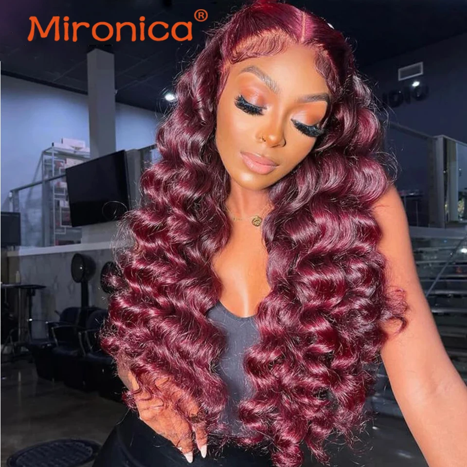 99J Burgundy Red Human Hair Bundles Brazilian Remy Hair Extensions Loose Deep Wave Bundles for Women 1/3/4 Pieces/Lot 100G/Piece