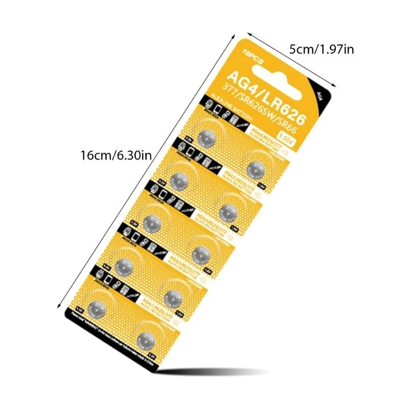 090F 10/50pcs AG4 LR626 1.55V Кнопка Батареи Портативные кнопки ячейки, подходящие для цифровых камер Электронные игры