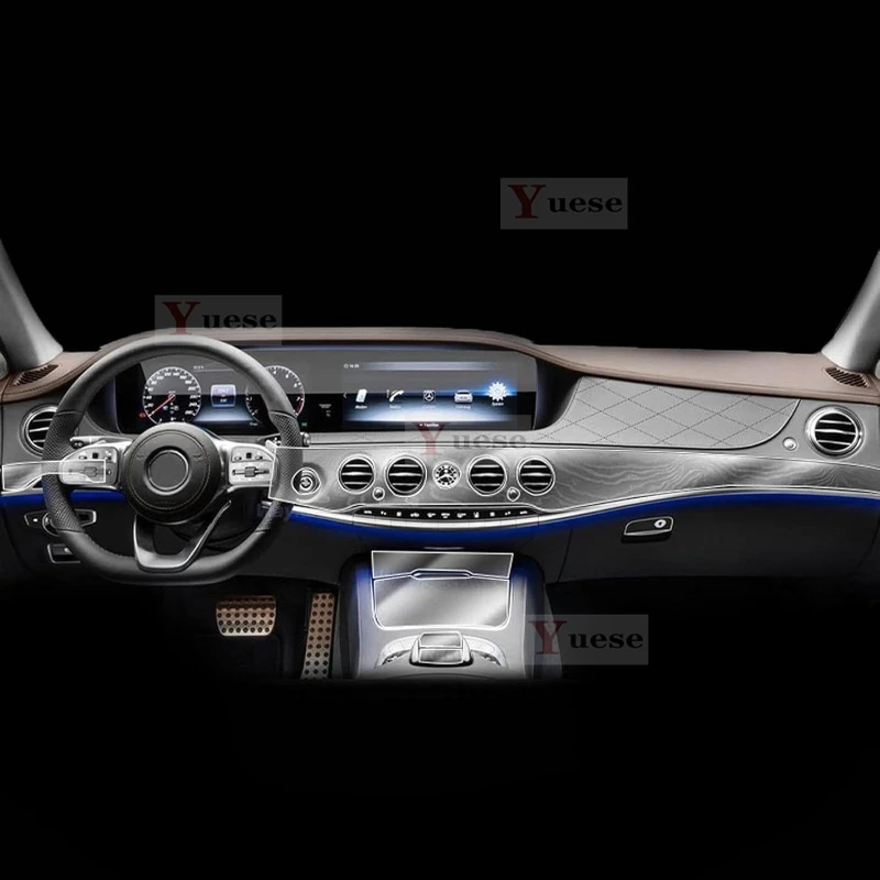 

For Mercedes Benz S Class W222 2014-2017 car navigation screen protector invisible transparent film TPU interior film Stickers