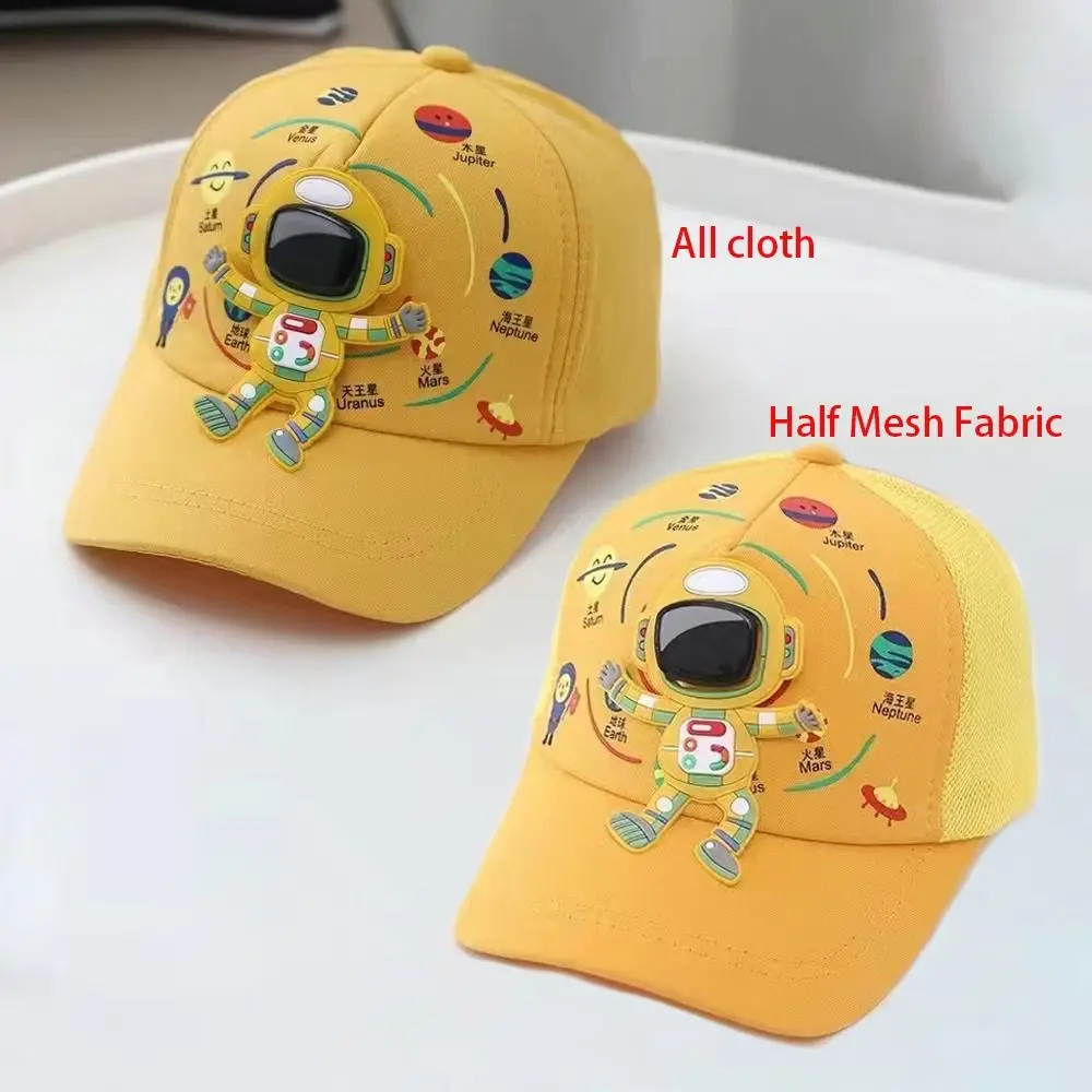 Cartoon Astronaut Baby Baseball Cap Planet Print Adjustable Children Peaked Hats UV Protection Kids Baseball Caps Boys Girls