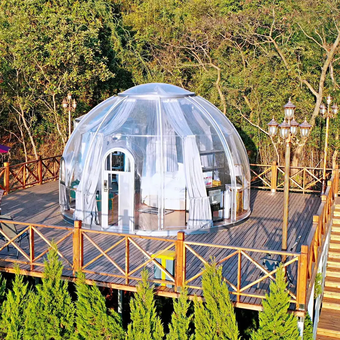 

Foldable Outdoor Bubble Hotel Prefab Tiny House Space Capsules Camping Tent Resort Party Tents Plastic Luxury Inflatable Dome