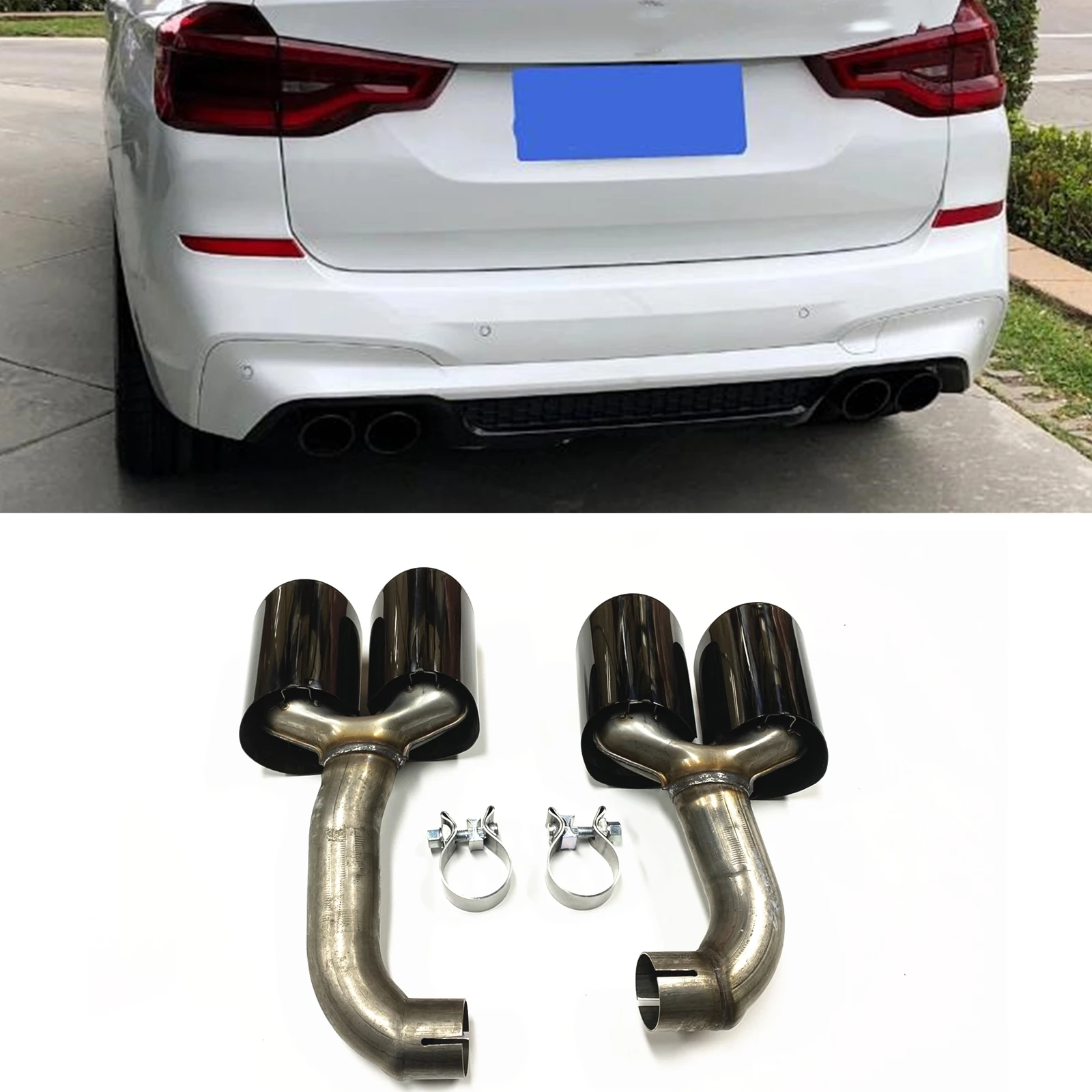 

Body Kit For BMW X3M X4M 2018-2020 Rear Tail Exhaust Tips Muffler Pipes Titanium Black Car Tailpipe Exhause Air Vent Outlet Duct