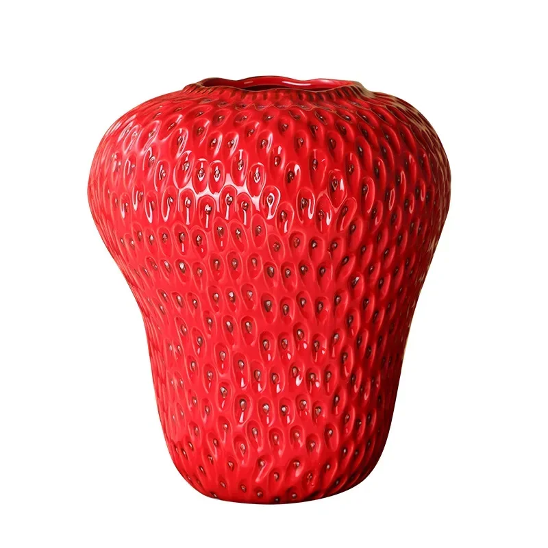 

Ceramic Strawberry Vase Cute Simulation Fruit Floral Accessories Flowerpot Strawberry Basin Home Decoration Accessories