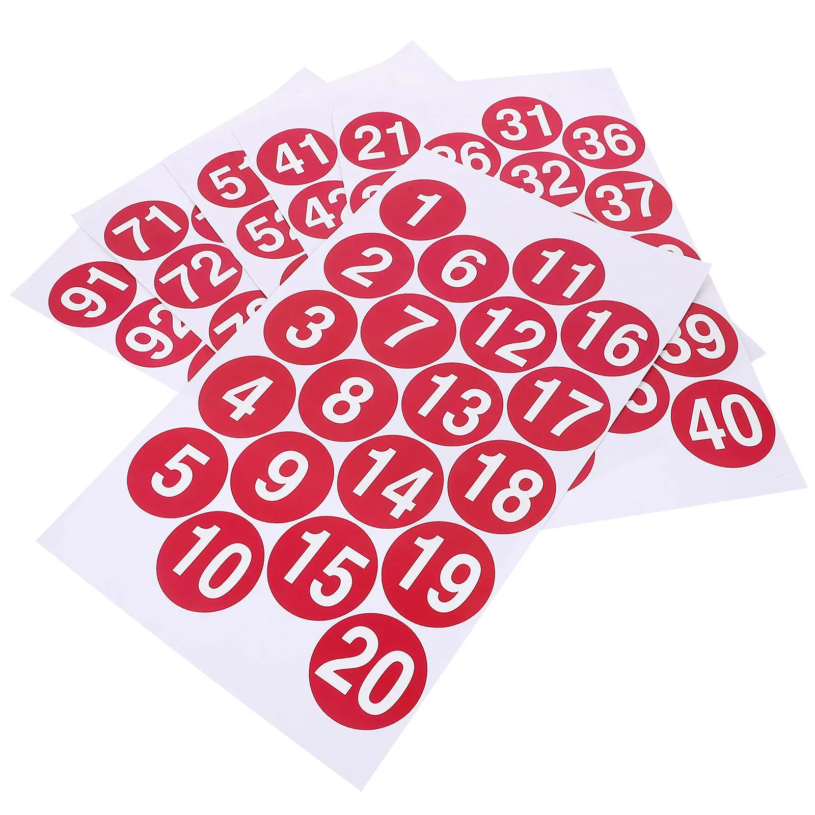 

1 set Waterproof Number Stickers Round Size Labels For Home Clothing Retail Organization Self-Adhesive Classification Decals