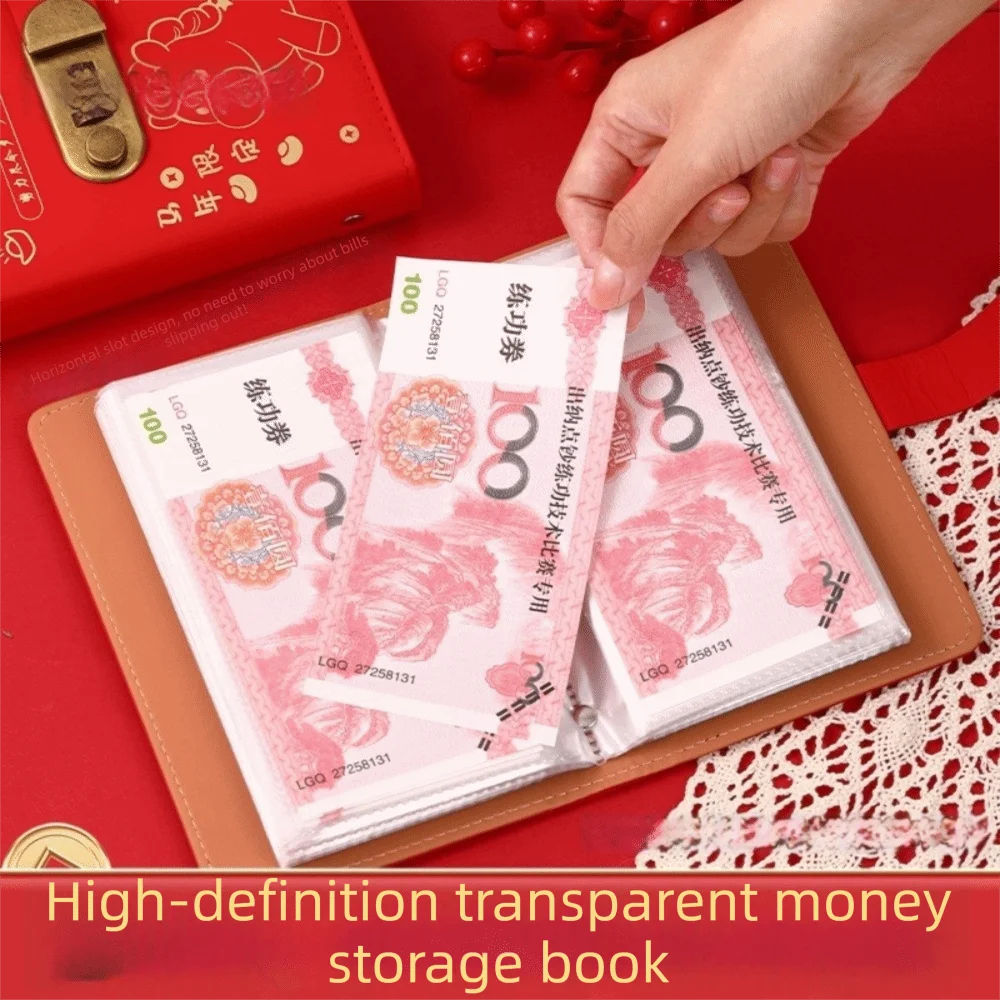 50Sheets Saving Money Binder PU Leather Loose-leaf Colorful Shine Budget Binder Refillable Savings Handbook Planner Organizer