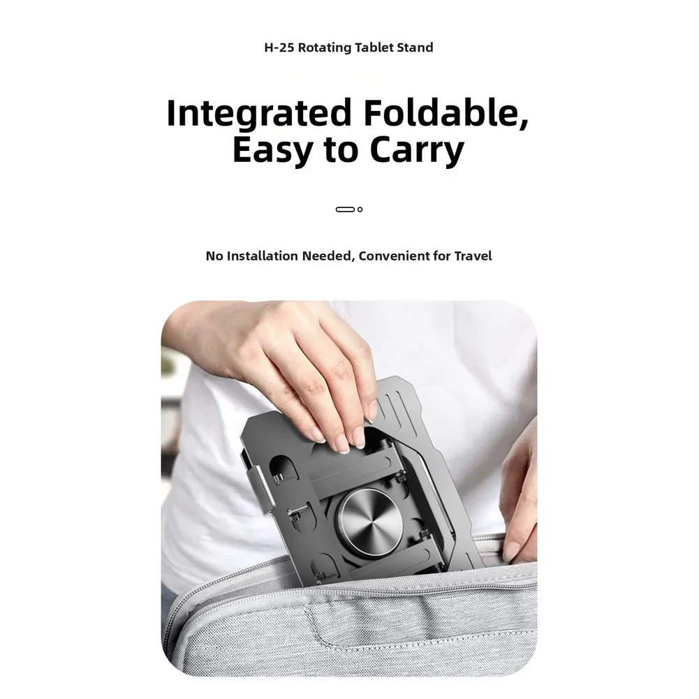360 Degree Adjustable Carbon Steel Stand for Tablet and Phone Foldable Design Compatible with For iPad and Most Tablets