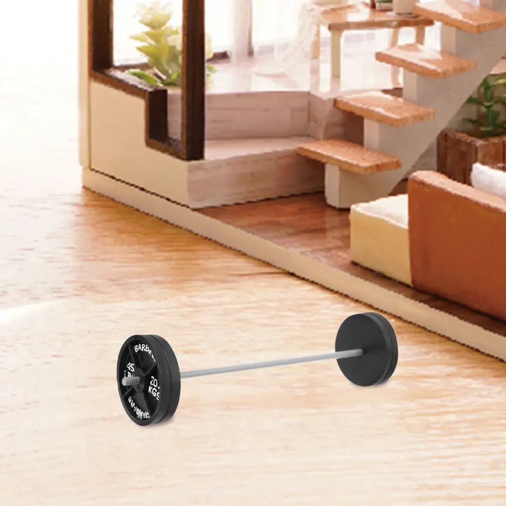 

3Pcs Mini Barbell Fitness Ornament Miniature Tiny Sports Decoration Mini House Accessories Miniature Gym Props